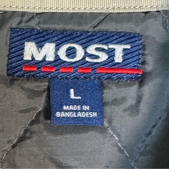 Vintage Khaki Shirt Jacket Shacket Quilted Lining Chest Pockets Workwear - Picture 5 of 5